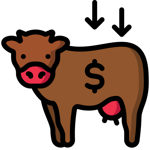 Cow with dollar sign on belly